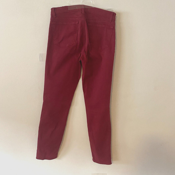J Brand Black Cherry Red Slight Stretch Mid-Rise Skinny Leg Denim Jeans 27 - Picture 3 of 9